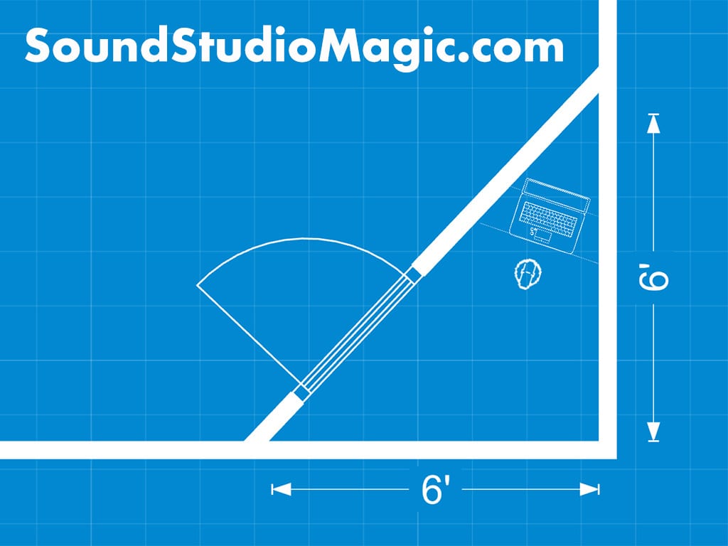 blueprint for a triangle shaped vocal booth with no parallel walls