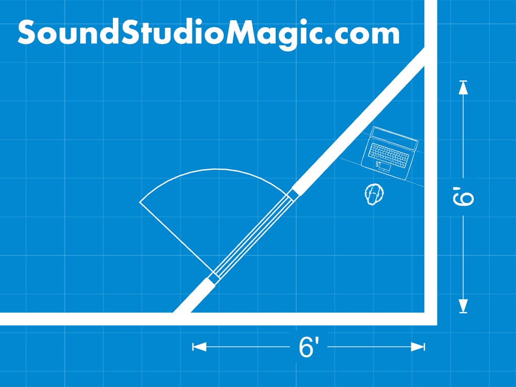 blueprint for a triangle shaped vocal booth with no parallel walls