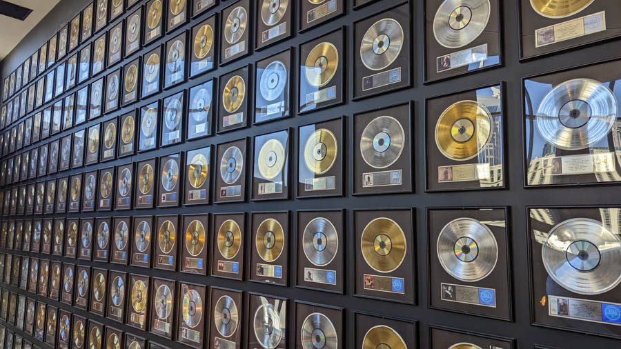 Wall of gold records